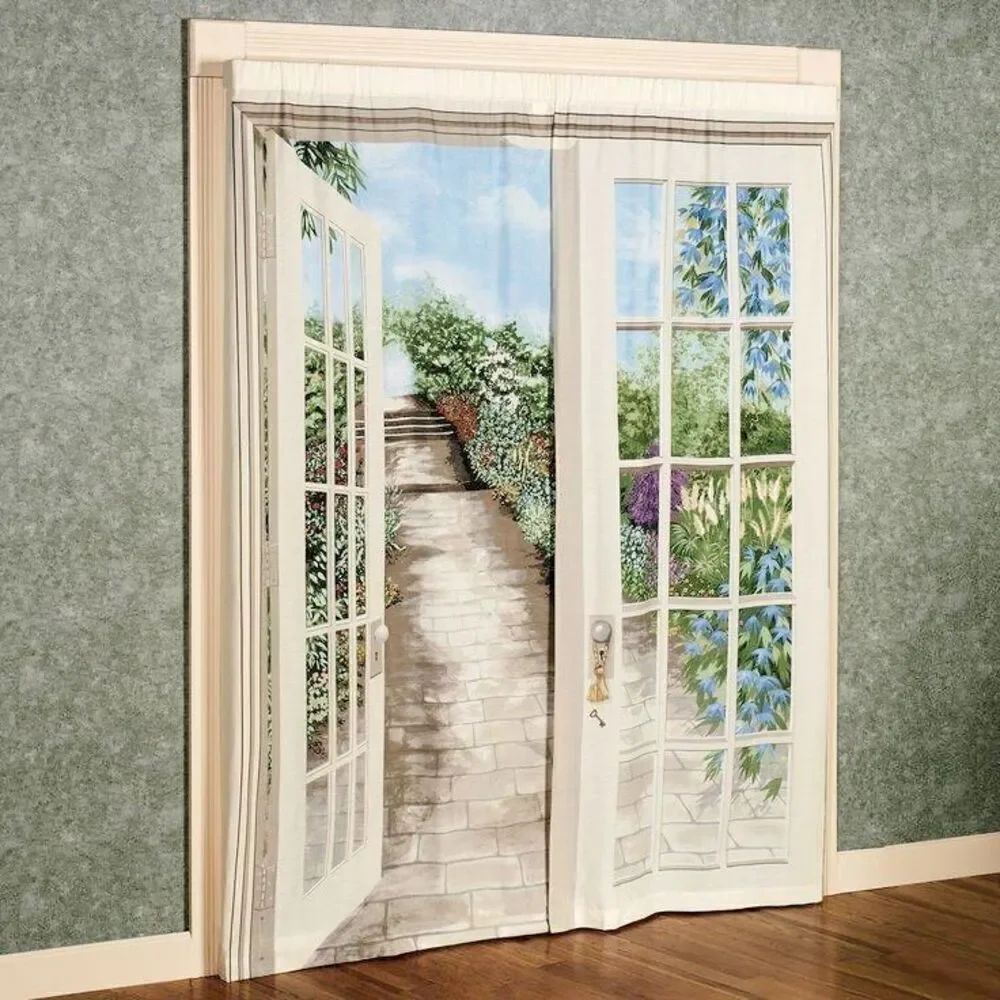 Landscape Curtains Window Art Murals 2 English Garden Panels Louise Hamil